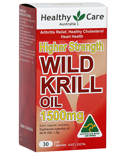 Viên uống dầu cá nhuyễn thể Healthy Care Wild Krill 1500mg 30 Soft Caps