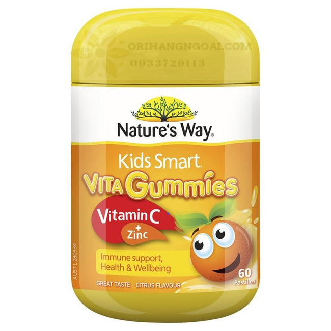 KẸO DẺO NATURE'S WAY KIDS SMART VITA GUMMIES VITAMIN C + ZINC TĂNG CƯỜNG SỨC KHỎE CHO TRẺ